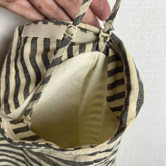 MAEVE Dress 2 Womens Gray Yellow Striped Pockets Spaghetti Strap Anthropologie - Picture 7 of 10